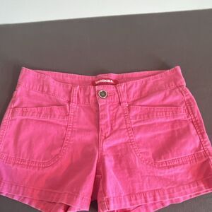 UNIONBAY Women’s Pink Twill Chino Shorts Mid Rise Pockets Flat Front 5